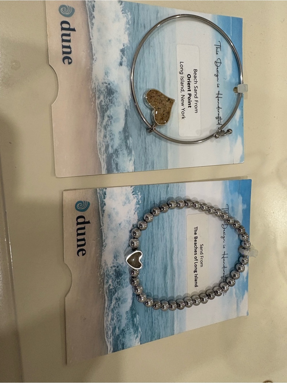 Dune Silver Heart Charm Bracelets - Set of 2